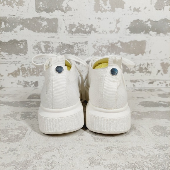 NEW Nordstrom Sneakers White Platform Lace Up Casual Minimal Clean i566 - Picture 4 of 10